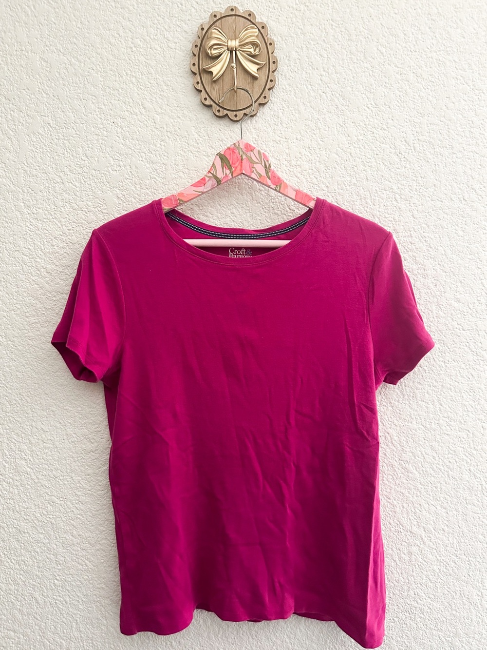 croft & barrow Short Sleeve Crewneck Tee - Fuchsia